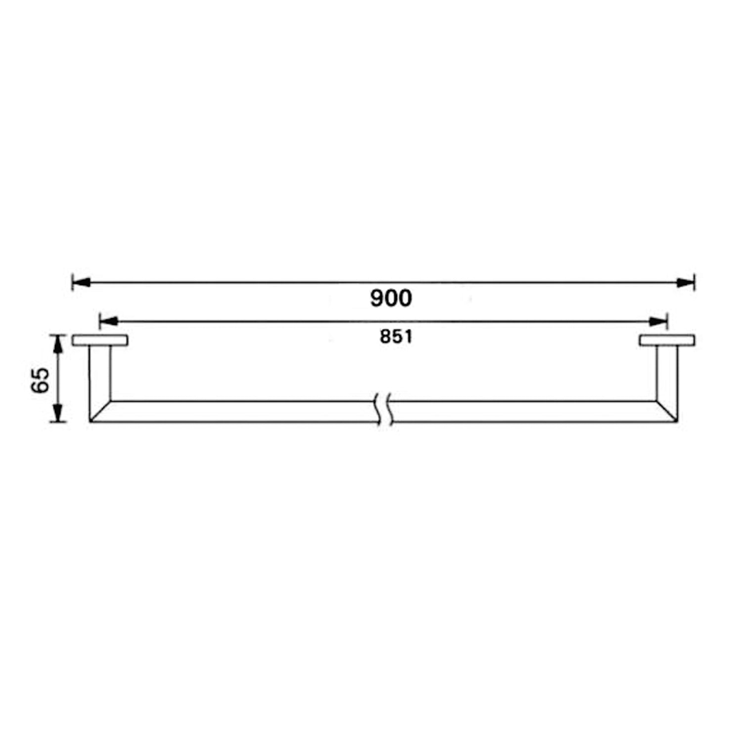 Nero Dolce 700Mm Single Towel Rail - Brushed Nickel