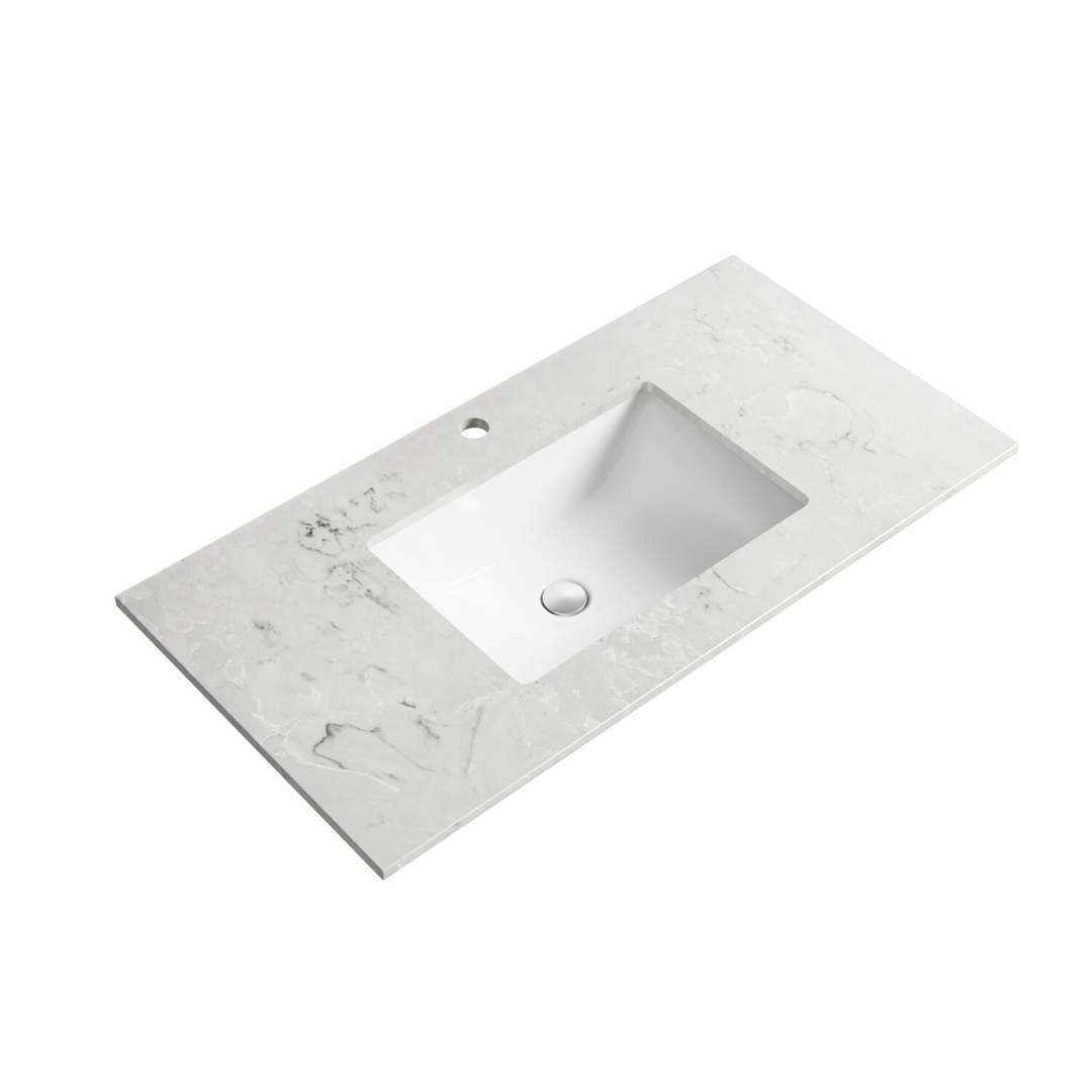 Leo Freestanding Vanity Undermount Basin with Alpine White Stone Top - 1200mm