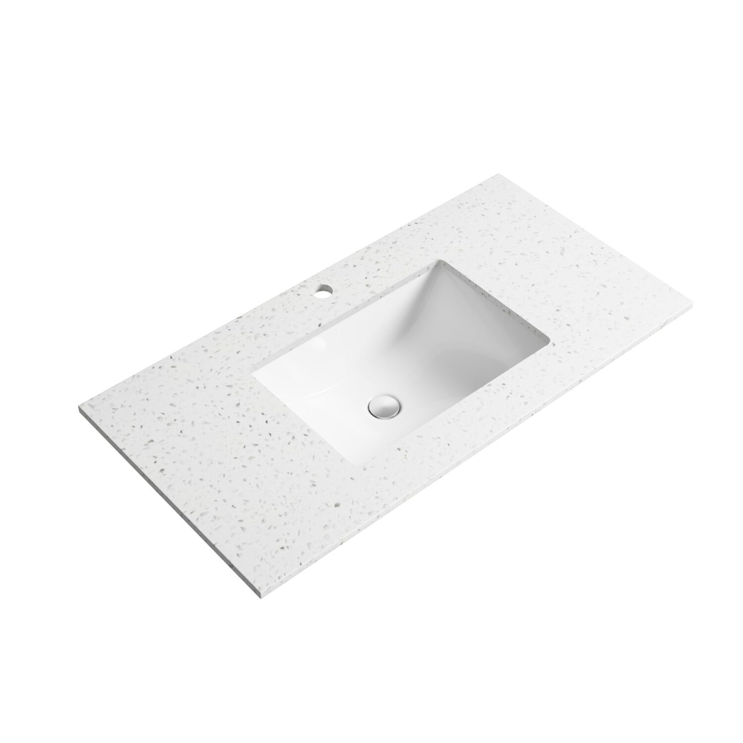 Aulic Leo 900mm Wall-Hung Vanity - Undermount Basin with Snow Stone Top