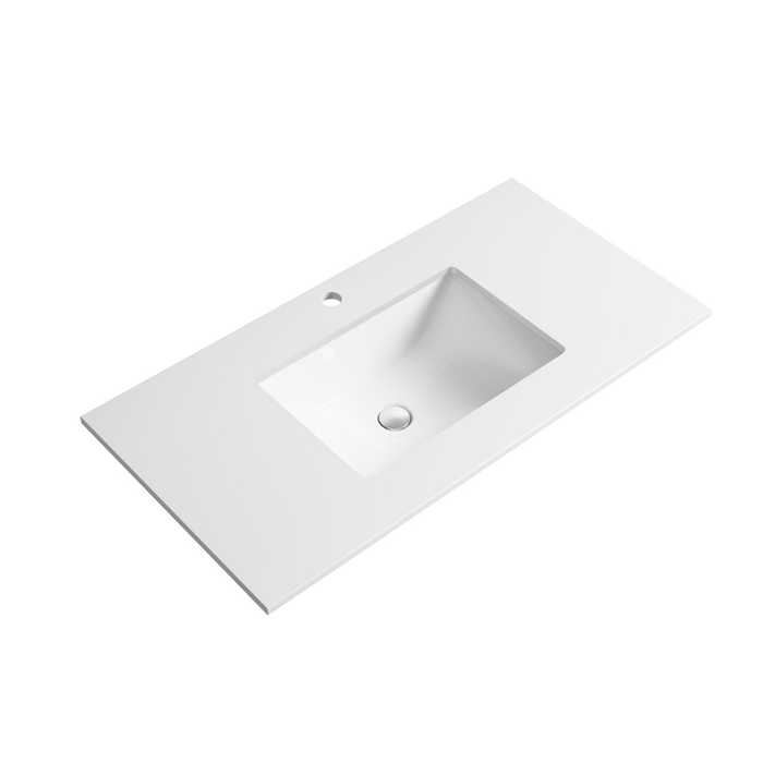 Aulic Leo 900mm Wall-Hung Vanity - Undermount Basin with Pure Stone Top