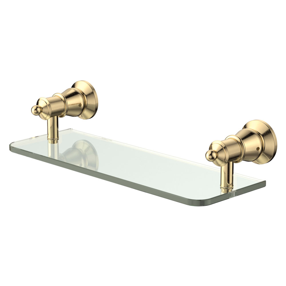 Fienza Lillian Glass Shelf - Urban Brass Pvd