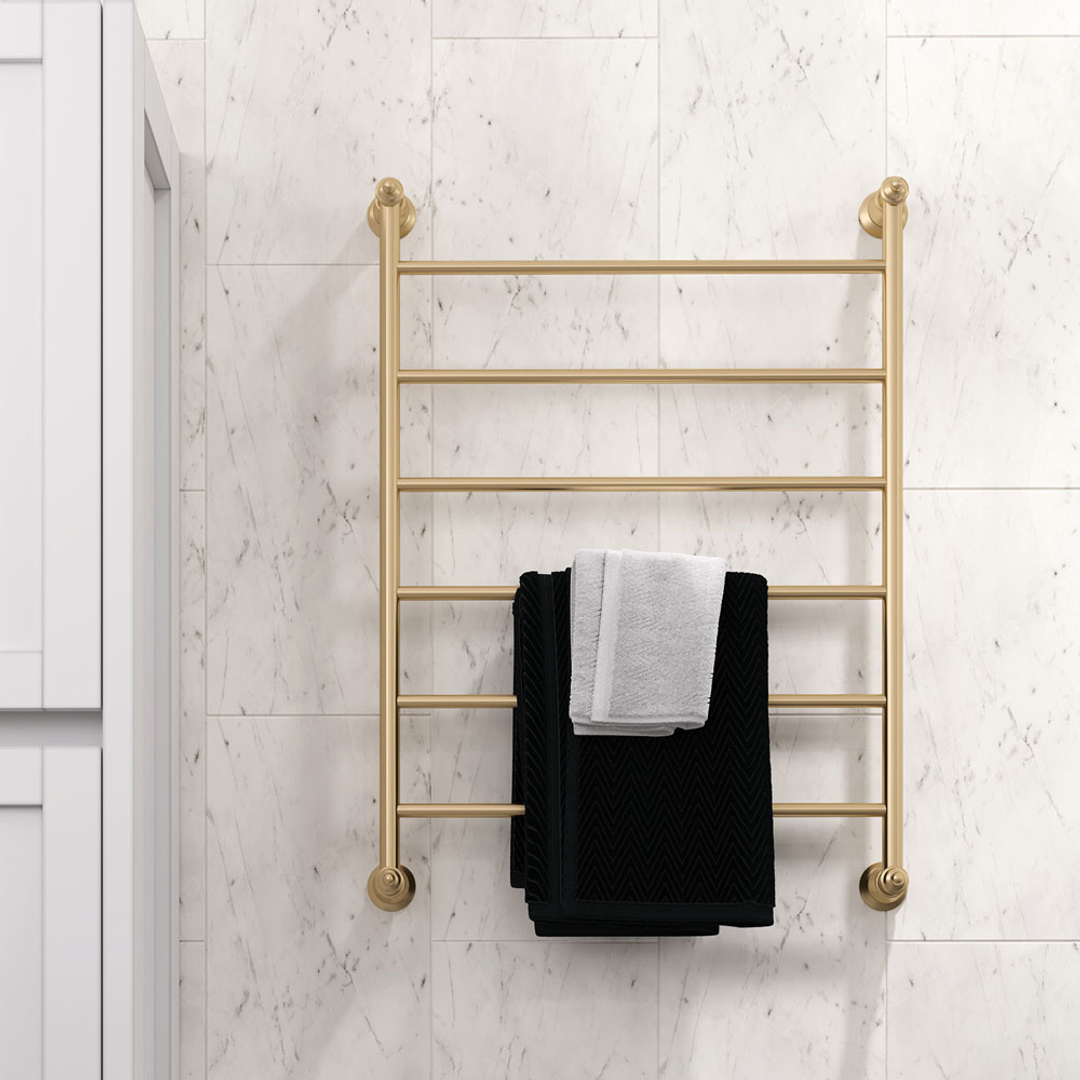 Fienza Lillian Heated Towel Rail 6 Bars 600 X 808 X 95mm - Urban Brass