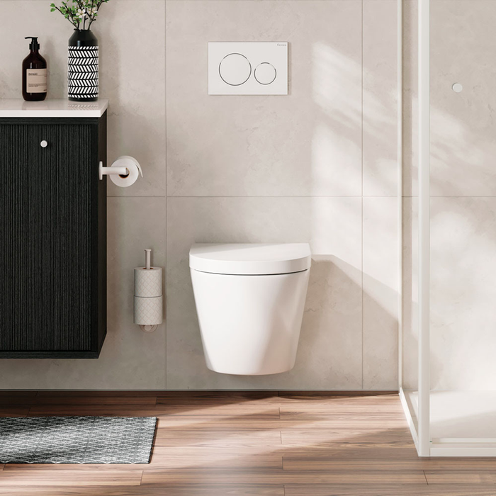 Fienza Kaya Hand Towel Rail / Toilet Roll Holder - Matte White