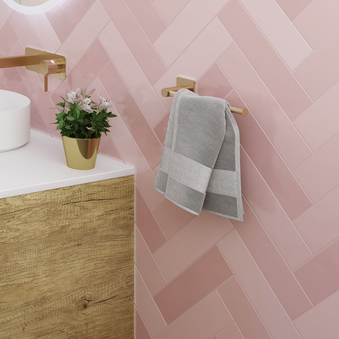 Fienza Sansa Dual Purpose Towel Rail Roll Holder Urban Brass 83205Ub