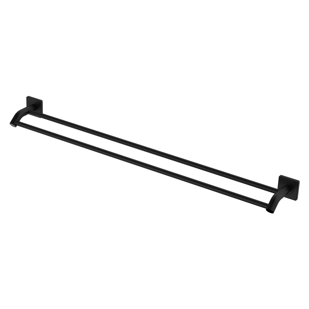 Fienza Sansa Double Towel Rail 900Mm Matte Black 83208Mb