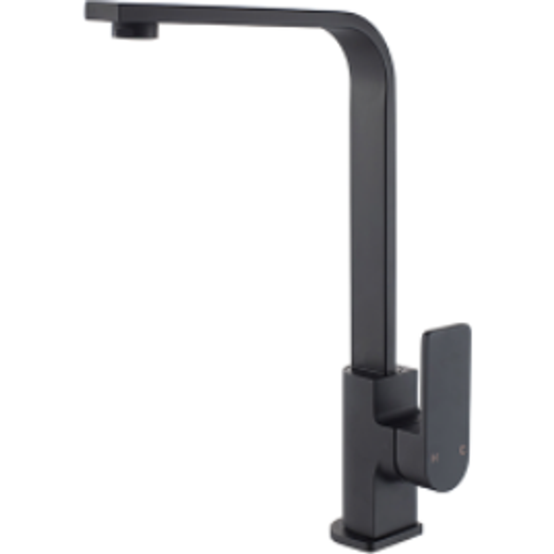 Bella Vista Ikon Flores Goose Neck Sink Mixer - Matte Black