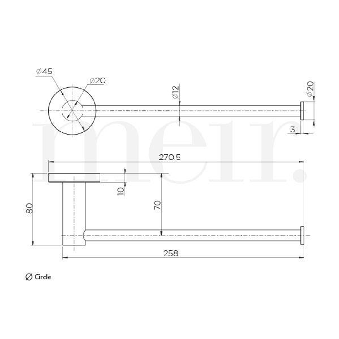 Meir Round Guest Towel Rail - Champagne