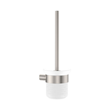 Fienza Empire Slim Toilet Brush And Glass Holder Ss304 - Brushed Nickel