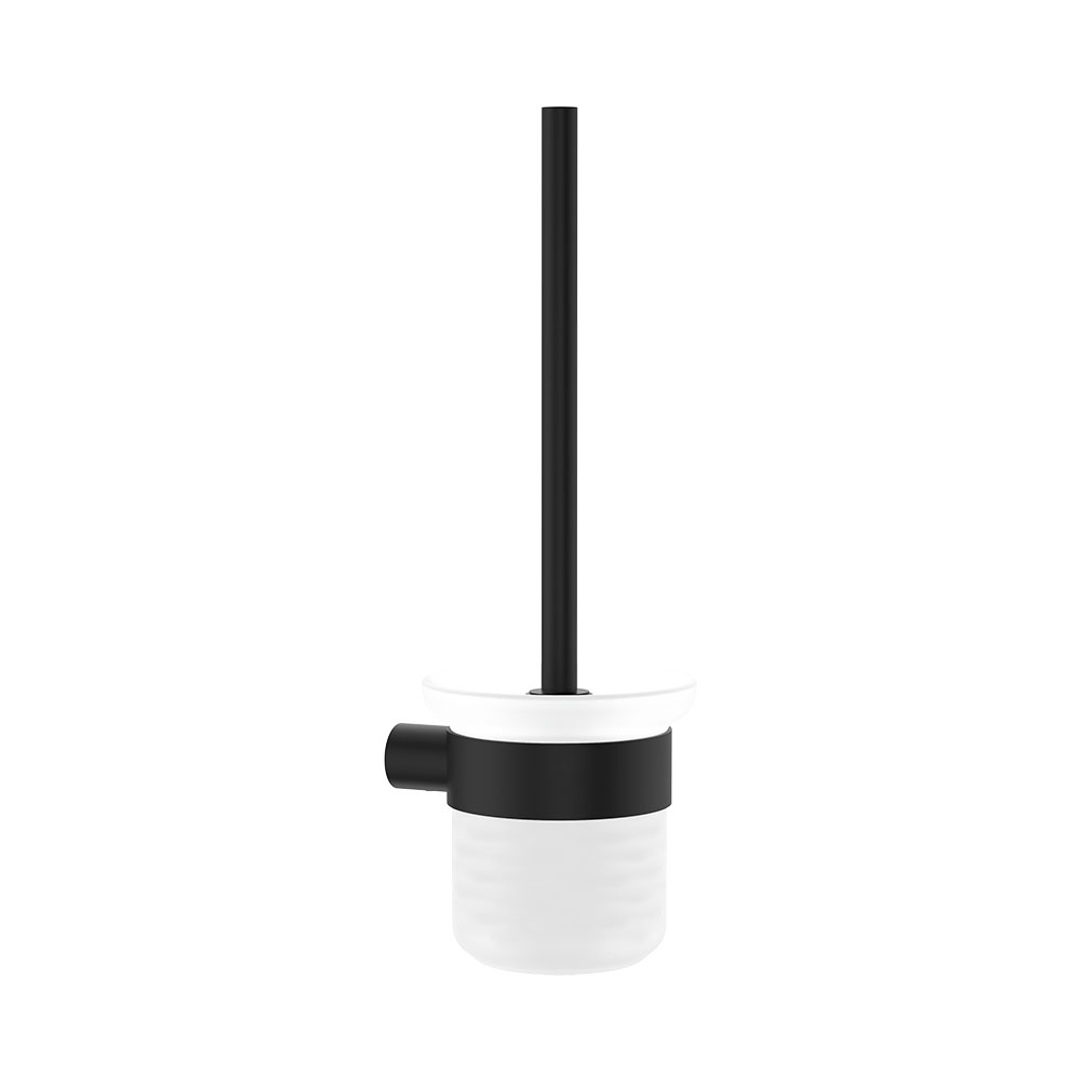 Fienza Empire Slim Toilet Brush And Glass Holder Ss304 - Matte Black