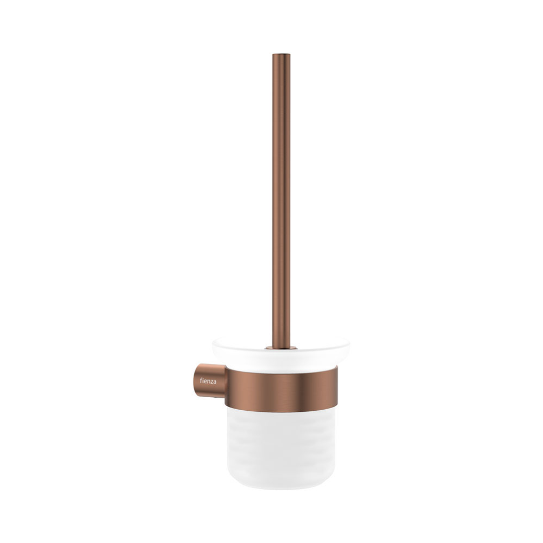 Fienza Empire Slim Toilet Brush And Glass Holder Ss304 - Brushed Copper