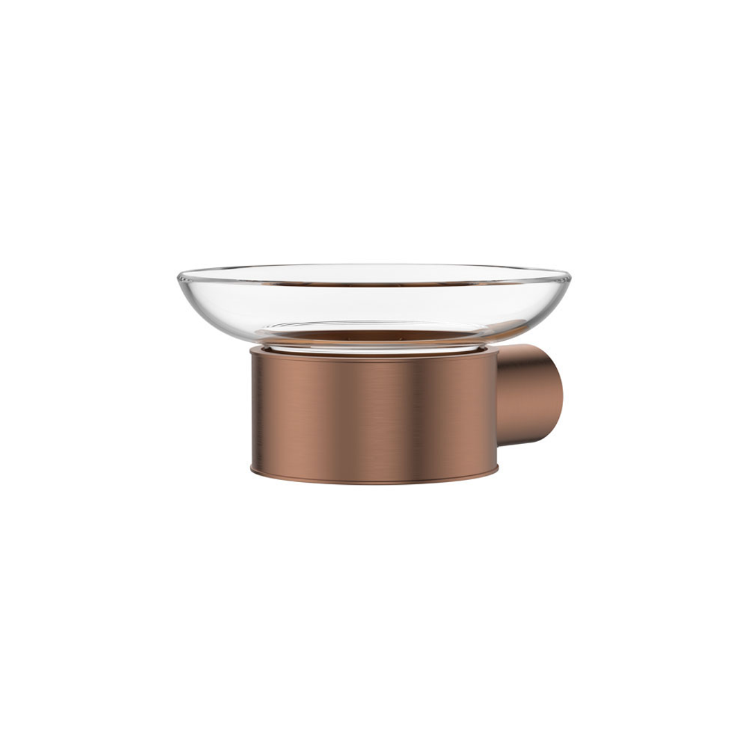 Empire Slim Soap Holder Glass Dish Ss304 Brushed Copper