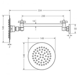 Slice Round 150mm All Directional Wall Fienza Shower Head(P#:411135)