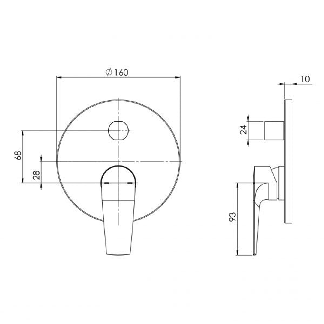 Shower/Bath Diverter Phoenix Arlo Mixer - Brushed Nickel