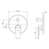 Shower/Bath Diverter Phoenix Arlo Mixer - Brushed Nickel