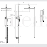 Meir Round Combination Shower Rail 300Mm Rose Single Function Hand Shower - Tiger Bronze