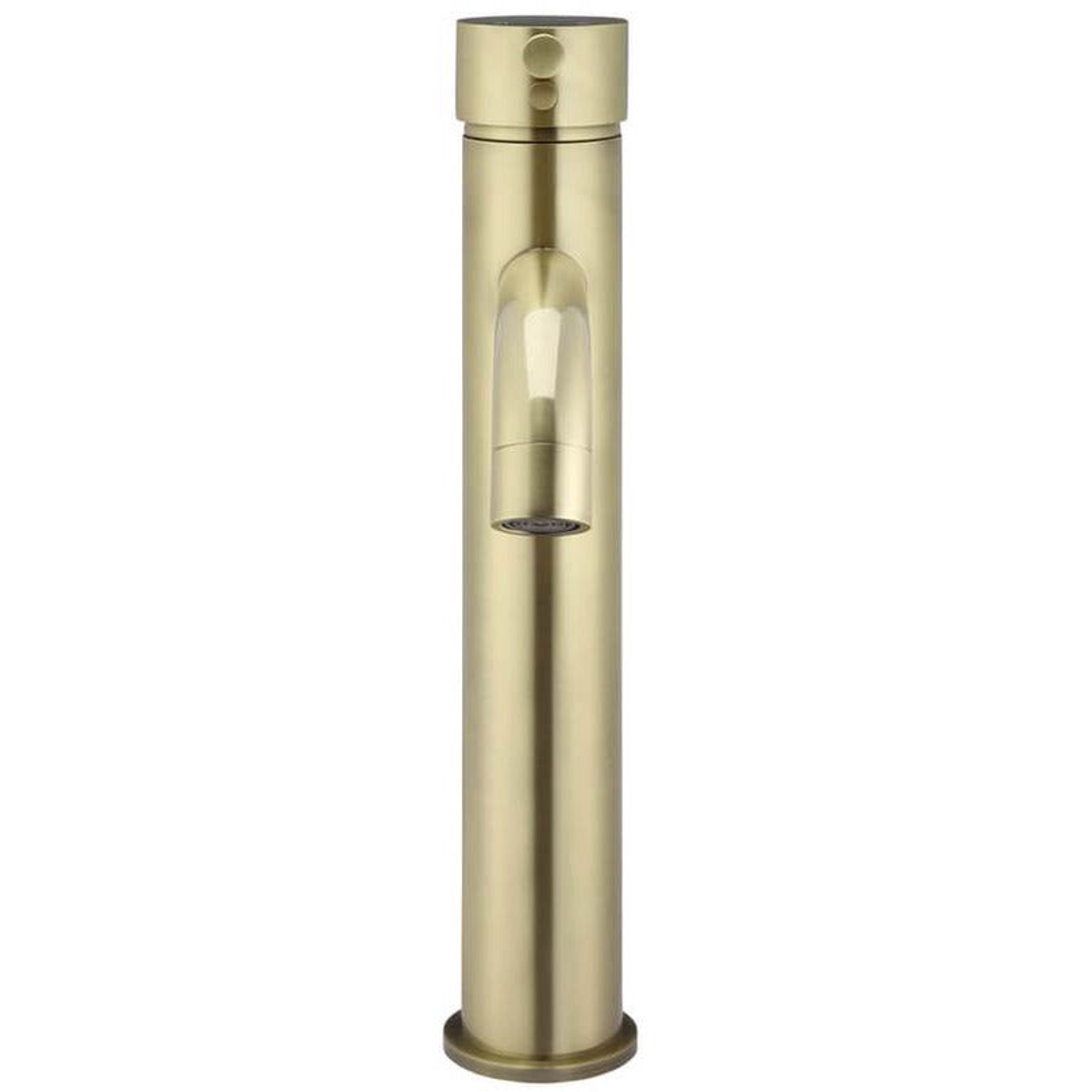 Meir Round Tall Curved Basin Mixer - Tiger Bronze