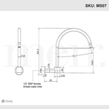 Meir Round High Rise Swivel Wall Spout - Matte Black