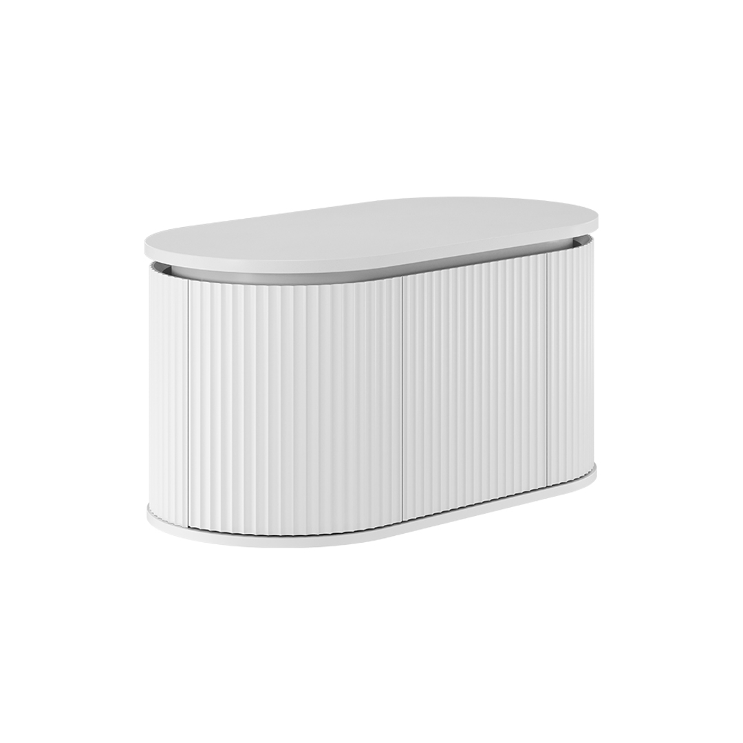 Fienza Empire Satin White 900 Pill Wall Hung Cabinet 2 Door 1 Drawer Inc Vanity Organiser