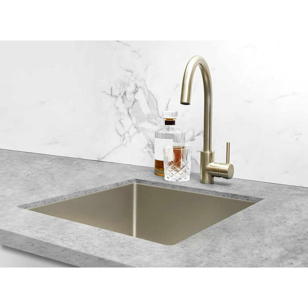 Meir Round Gooseneck Kitchen Mixer Tap - Brushed Nickel