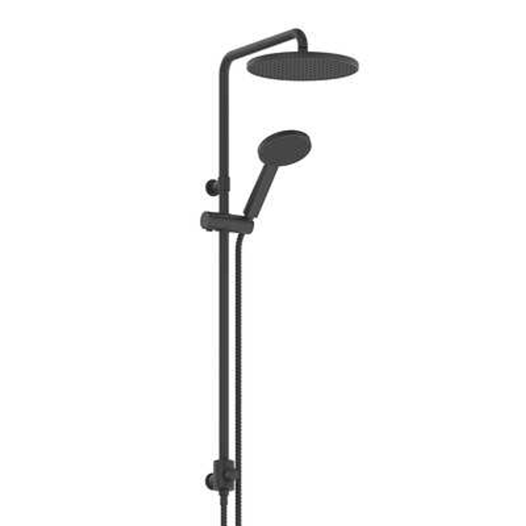 Greens Glide Rainboost Twin Rail Shower - Matte Black