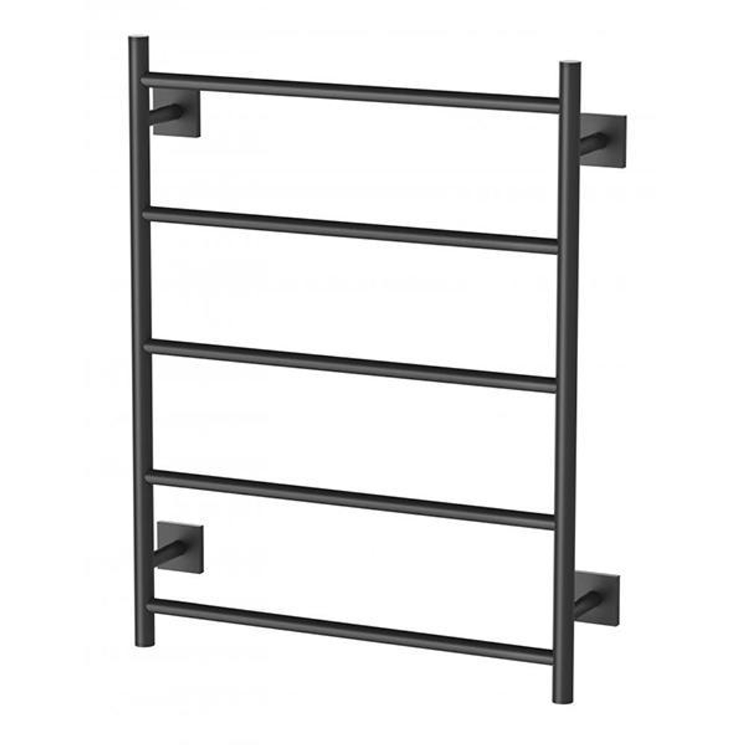 Heated Towel Phoenix Radii Ladder 550mm Square Plate - Matte Black