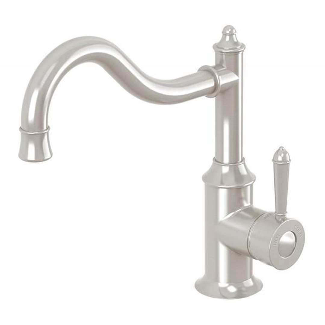 Nostalgia Sink Phoenix Mixer 220mm Shepherds Crook - Brushed Nickel