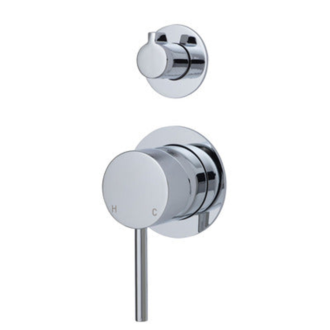 Fienza Kaya Divertor Mixer - Chrome Small Round - Chrome Plates