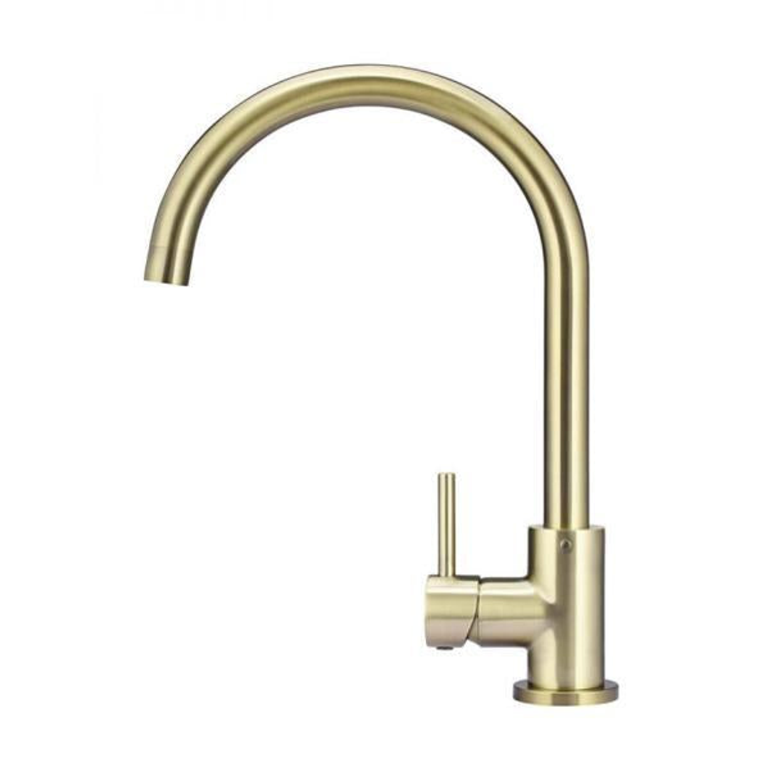 Meir Round Gooseneck Kitchen Mixer Tap - Tiger Bronze
