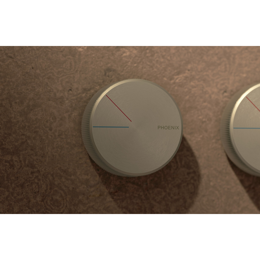 Axia Twin Shower/Wall Phoenix Mixer - Brushed Nickel