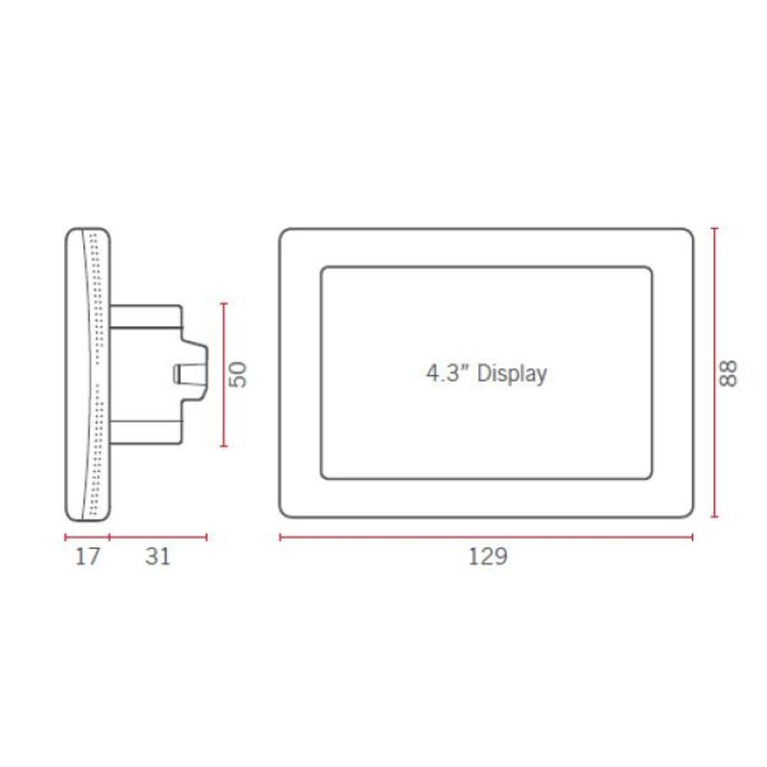 Thermogroup THERMOTOUCH 4.3DC DUAL THERMOSTAT 16A + 5A MAX LOAD - WHITE(THERMOGRP P#:5245)