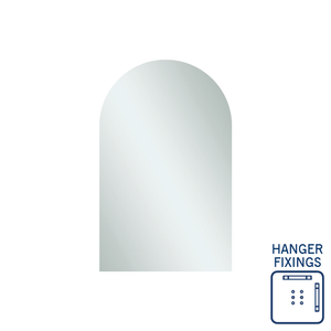 Thermogroup Aspen Polished Edge Arch Mirror 500x800mm - Hangers