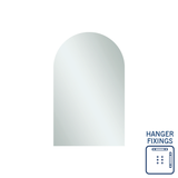 Thermogroup Aspen Polished Edge Arch Mirror 500x800mm - Hangers