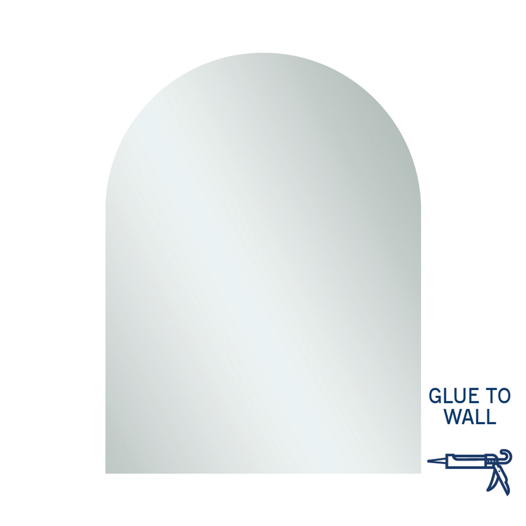 Thermogroup Aspen Polished Edge Arch Mirror 750x1000mm - Glue to Wall