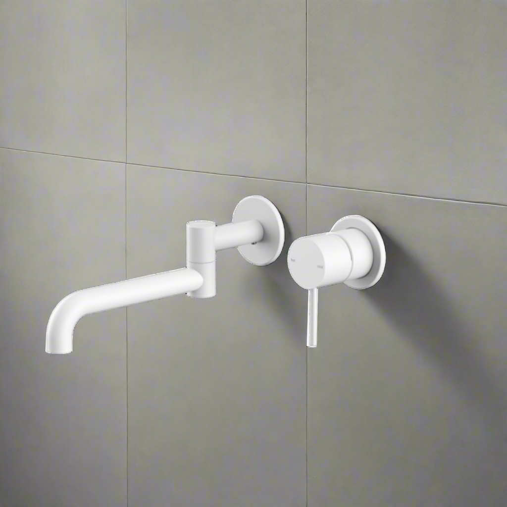 Mecca Wall Basin/Bath Nero Mixer Swivel Spout 225mm - Matt White