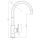 Aspire Air Pin Lever Kitchen Mixer (Non-Pullout Pin And Paddle Inc) - Brushed Nickel