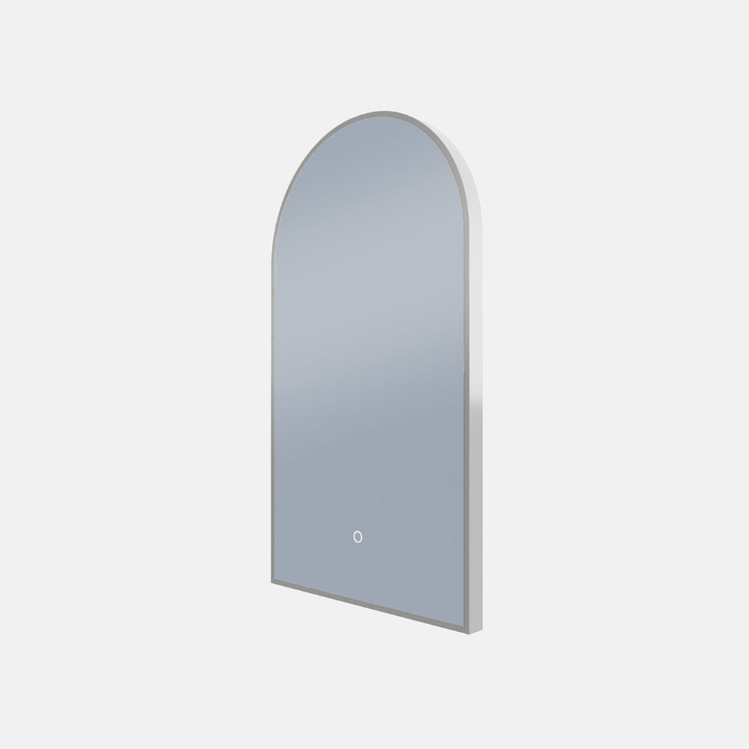 A Series Arch Backlit Remer Mirror With Demister - Brits Nickel Frame