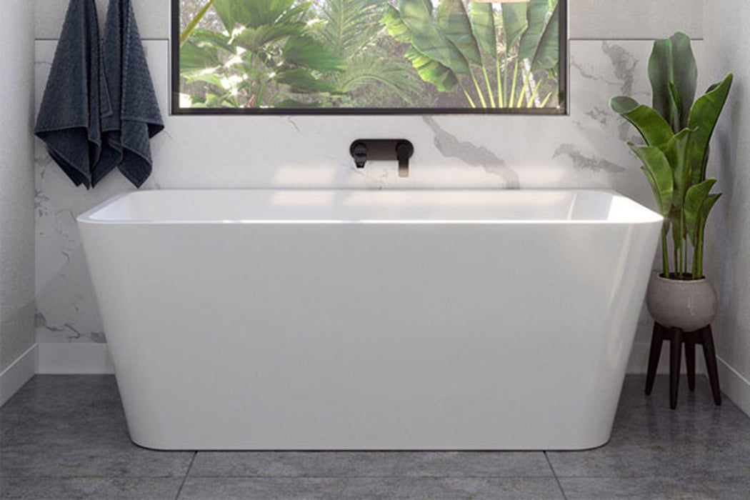 Aria 1500 Back To Wall Freestanding Bath - White(Decina P#:Ar1500W)