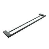 Aspire Midnight 750Mm Double Towel Rail - Matte Black