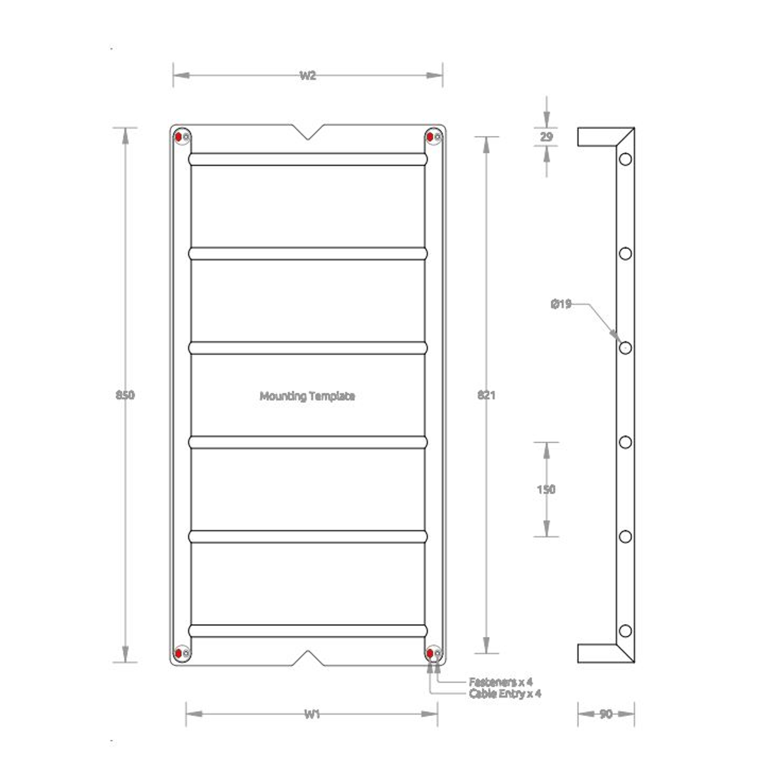 6 Abask Heated Ladder-85 X 90Cm In Mirror Ss