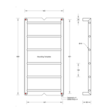 6 Abask Heated Ladder-85 X 90Cm In Mirror Ss