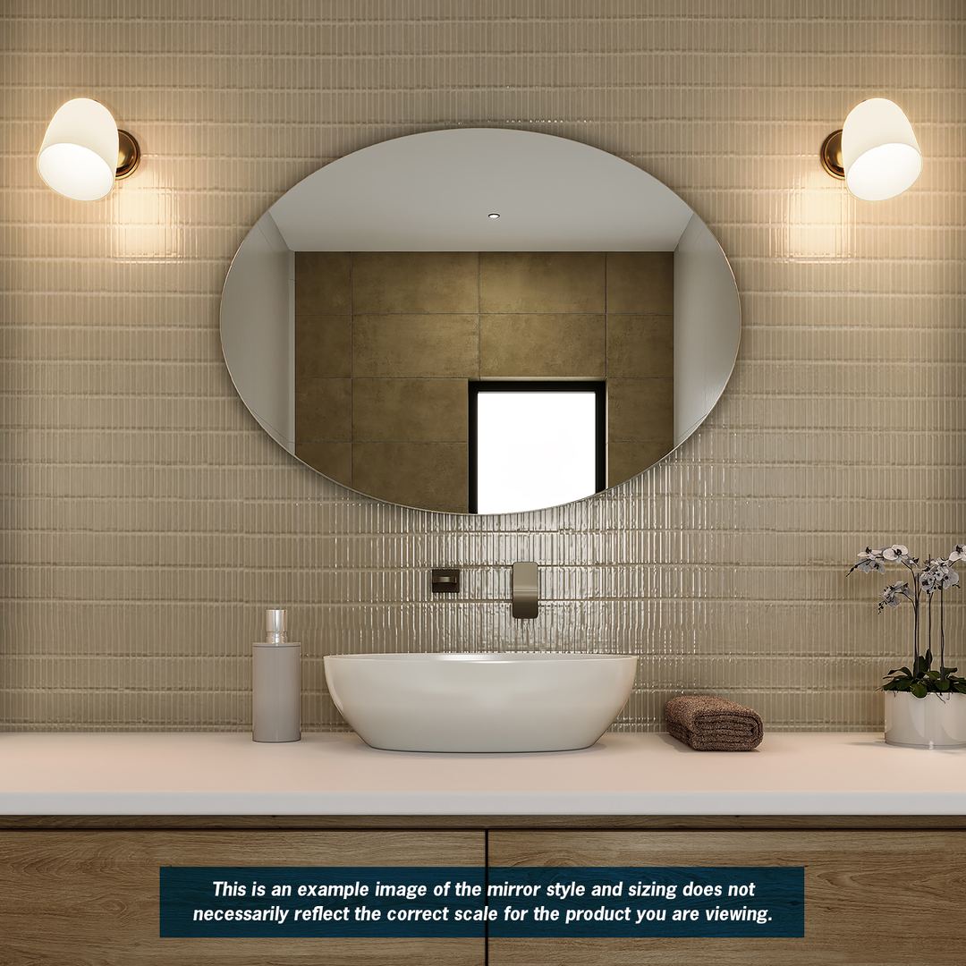 Thermogroup Cody Polished Edge Oval Mirror 600x800mm - Glue-to-Wall and Demister