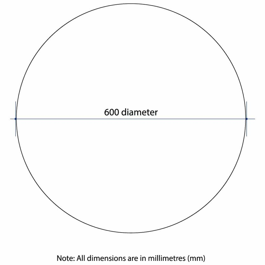 Thermogroup Rio Polished Edge Round Mirror 600mmØ - Glue-to-Wall and Demister