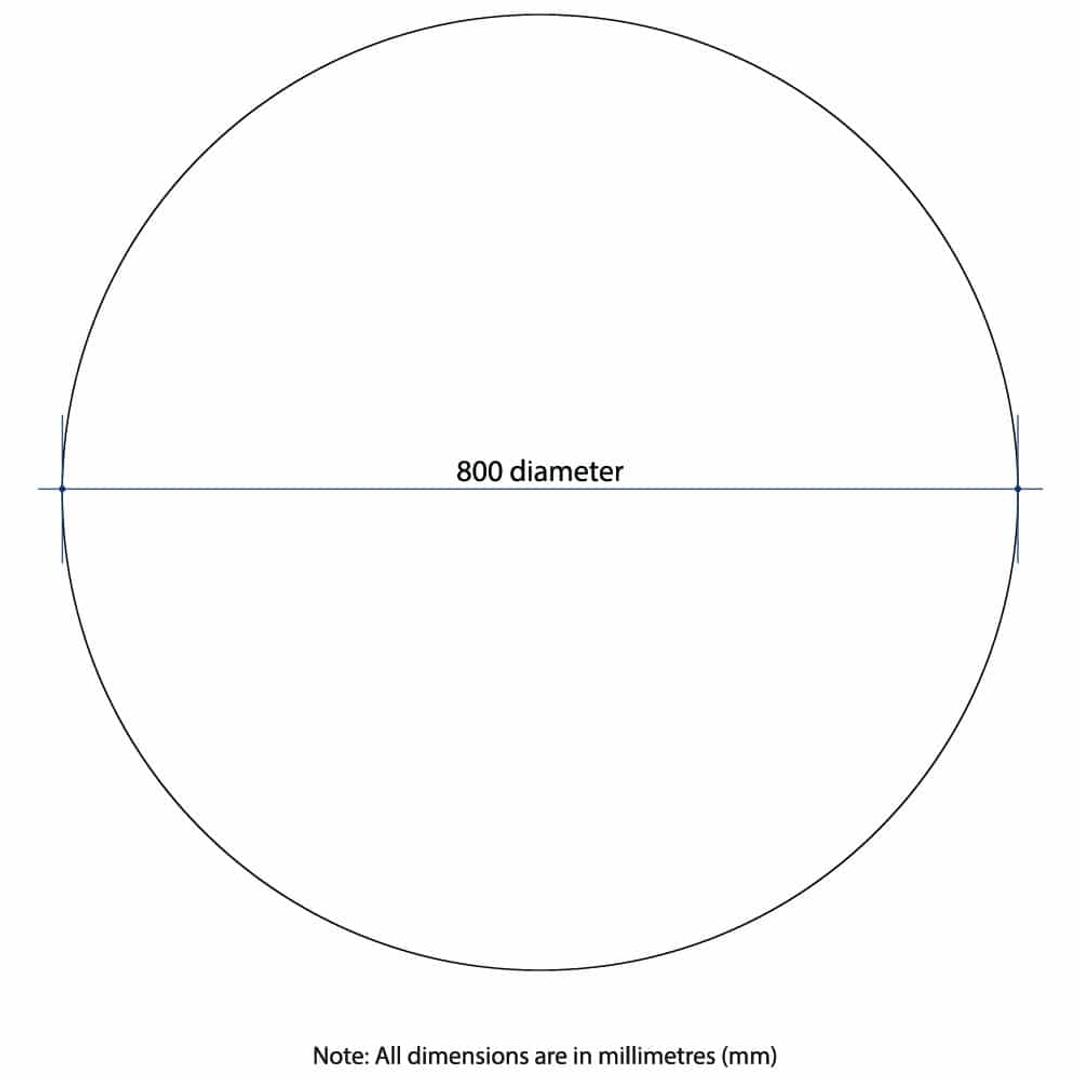 Thermogroup Rio Polished Edge Round Mirror 800mmØ - Glue-to-Wall