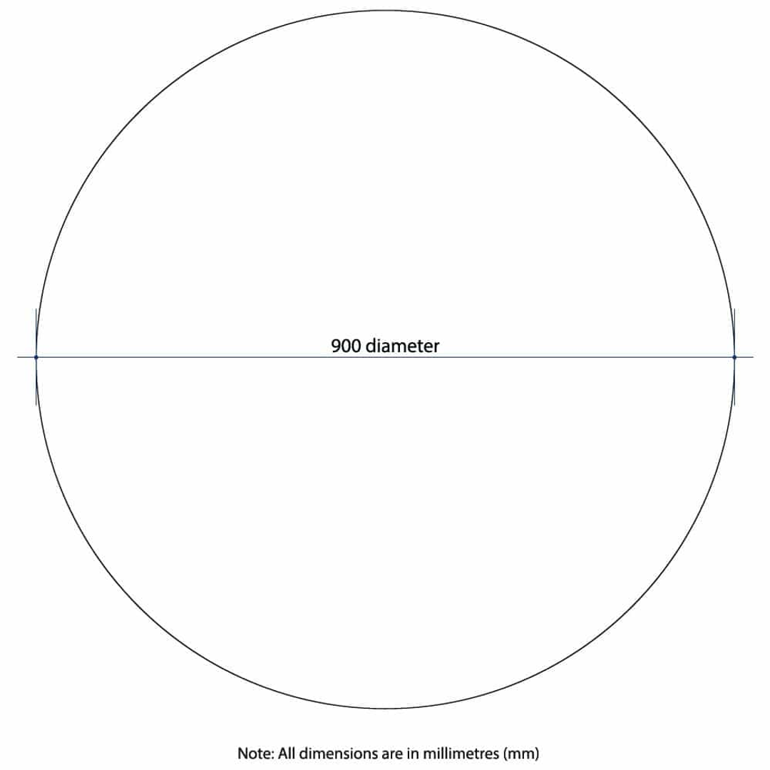 Thermogroup Kent 18mm Bevel Round Mirror 900mmØ - Glue-to-Wall and Demister