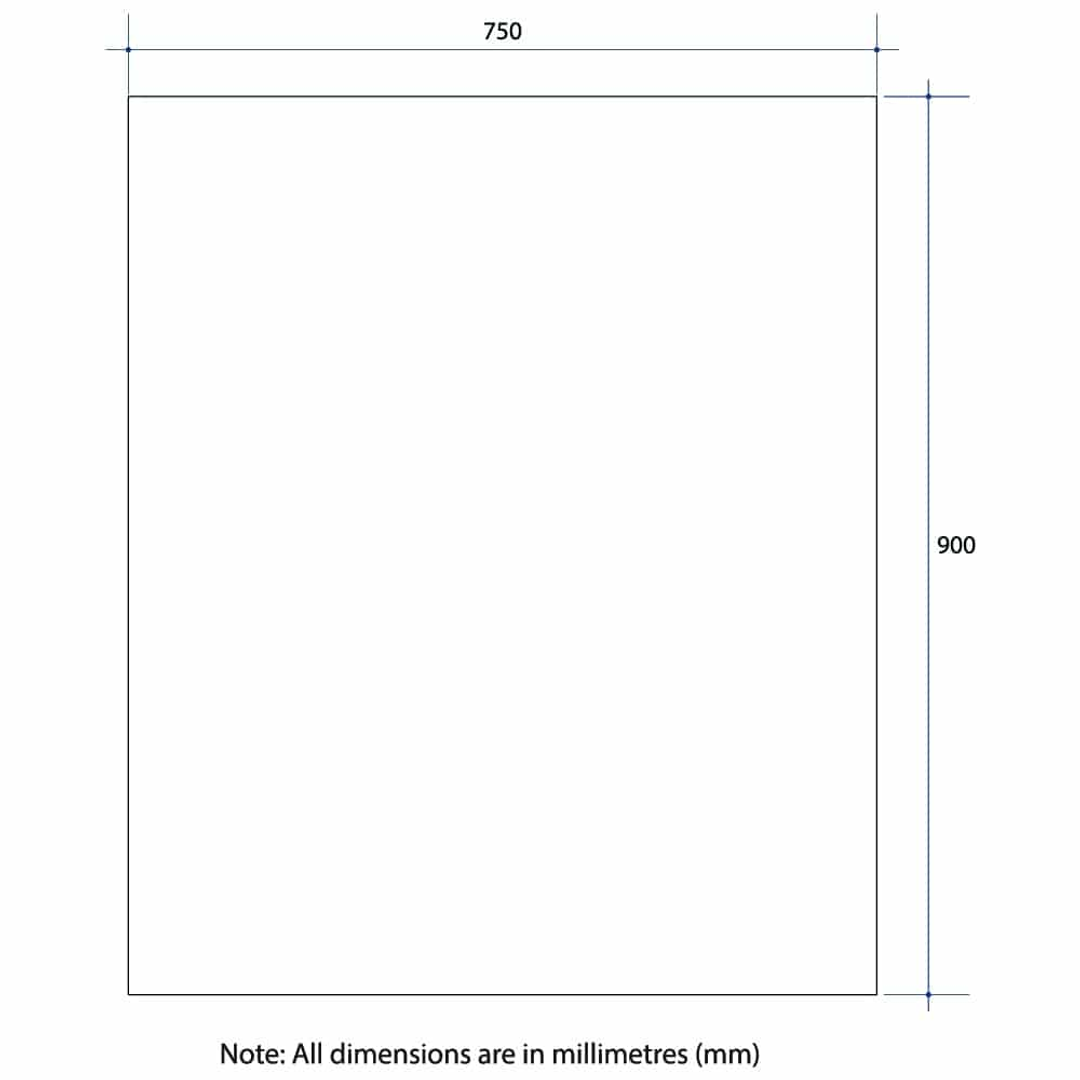 Thermogroup Jackson Rectangle Polished Edge Mirror 900x750mm - Glue-to-Wall and Demister