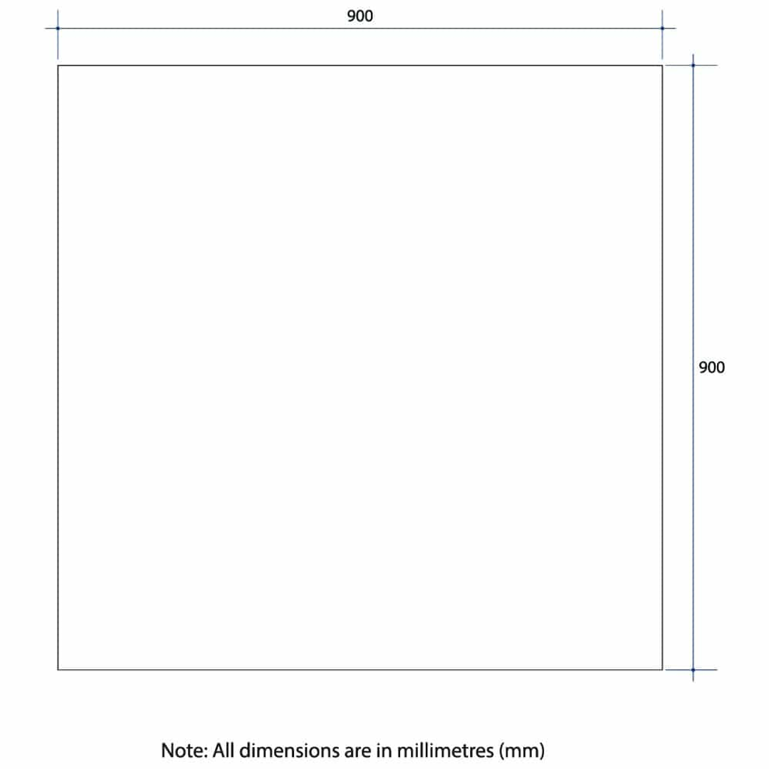 Thermogroup Montana Rectangle 25mm Bevel Edge Mirror 900x900mm - Glue-to-Wall and Demister