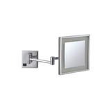 Thermogroup 3X Magnification Chrome Wall Mounted Shaving Mirror, 200X200mm With Concealed Wiring