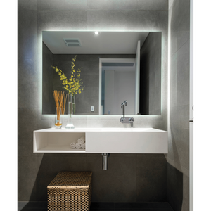 Thermogroup Backlit Rectangular Mirror With Border Cool Light Includes Mirror Demister - 750x900mm 86Watts