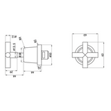 Aspire Air Cross Handle Wall Top Assemblies - Brushed Nickel