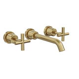 Aspire Air Cross Handle 3 Piece Basin/Bath Set - Brushed Brass